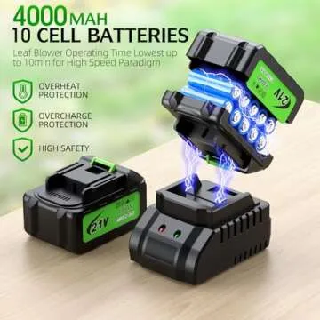 Cordless Electric Leaf Blower with Dual Batteries and 5 Speeds