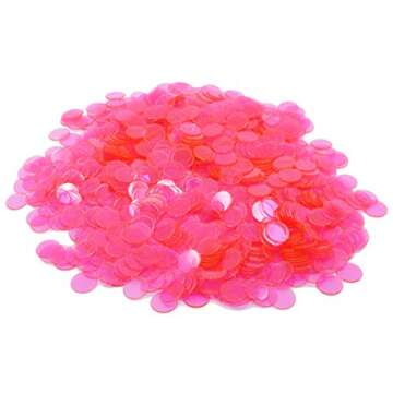 Regal Bingo Plastic Bingo Chips – 1000 Clear, Colorful Counters for Fun Games