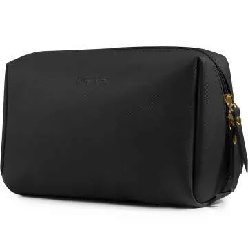 Large Vegan Leather Makeup Bag for Travel