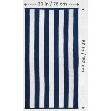 Utopia Towels [4 Pack Cabana Stripe Beach Towel, (30 x 60 Inches) Oversized 100% Ring Spun Cotton Po...