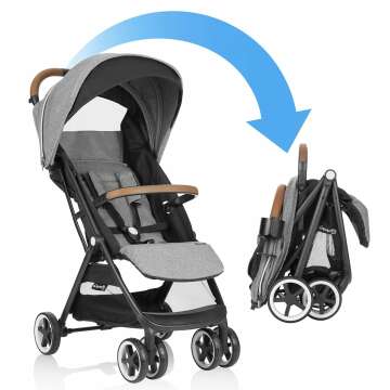 Evenflo GOLD Otto Self-Folding Stroller - Lightweight & Compact Travel Solution