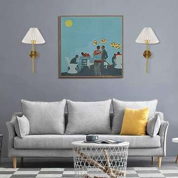 Battery Operated Wall Sconces Gold Set of Two with Remote,Rechargeable Wall Lights with Timer,Indoor Non Hardwired Wall Lamp Light Fixtures Brass with Fabric Shade for Bedroom Living Room Bathroom