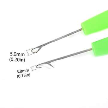 YONGYI Latch Hook Crochet Needle,2Pcs Latch Hook Tool,Big Crochet Needle 5.0mm(0.2inch),Small Crochet Needle3.8 mm(0.15inch)