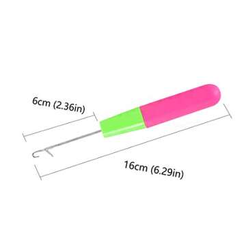 YONGYI Latch Hook Crochet Needle,2Pcs Latch Hook Tool,Big Crochet Needle 5.0mm(0.2inch),Small Crochet Needle3.8 mm(0.15inch)