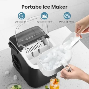 AGLUCKY Portable Ice Maker - Quick & Self-Cleaning