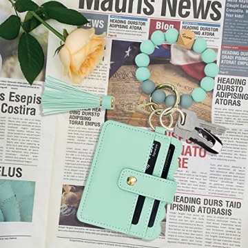 Stylish Silicone Bead Wristlet Keychain Wallet for Women