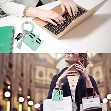 Stylish Silicone Bead Wristlet Keychain Wallet for Women