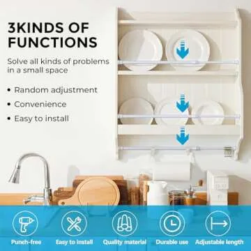 Zipglo 2pcs Tension Rods 16 to 28 Inch Easy Installation