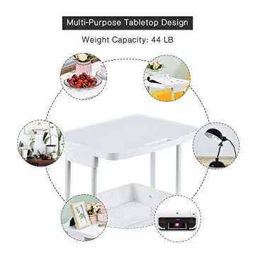 TOOLF Rolling Storage Cart with Tabletop & Locking Wheels