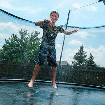 Bobor Trampoline Sprinkler for Kids - Outdoor Water Play Fun, 39ft