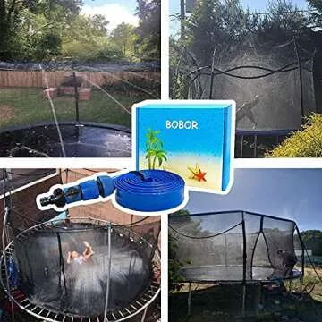 Bobor Trampoline Sprinkler for Kids Fun Summer Water Toy