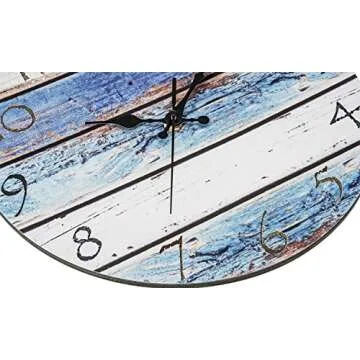 Rustic Beach Wall Clock 12" Silent Quartz Design