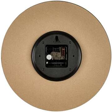 Bernhard Products Rustic Beach Wall Clock 12" Round, Silent Non Ticking Quartz Battery Operated Fiberboard Wooden Look, Vintage Shabby Beachy Ocean Coastal Nautical Decorative Kitchen Office Clocks