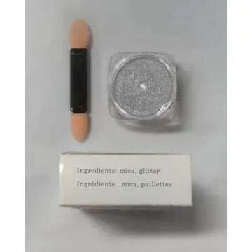 2 Pcs Gold Silver Chrome Nail Powder,Nail Art Mirror Glitter Effect Highly Pigmented Dust Metallic Holographic Mirror Nail Art Makeup Powders Chrome with Sponge Applicators