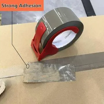 COSIMIXO 6-Pack Heavy Duty Brown Packing Tape with Dispenser, 2.5 mil x 1.88 inch x 110 Yards,Ultra Strong,Industrial Shipping Box Tan Packaging Tape for Moving, Office, & Storage