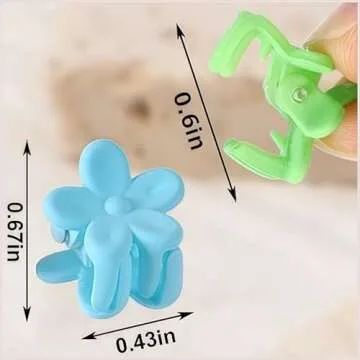 JANYUN 50 Pcs Colorful Mini Hair Claw Small Hair Clips Clamps Hair Accessories for Women Decorative Bun Tiny Hair Clips, Assorted Colors (Floral)