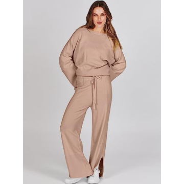 Cozy ANRABESS Knit Lounge Set for Women - Stylish Comfort