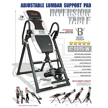 Heavy Duty Therapeutic Inversion Table for Back Relief