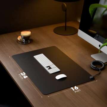 ElectraWave Grounding Pad 100% Vegan Carbon Leatherette, Boost Wellness, Reduce Inflammation, Improv...