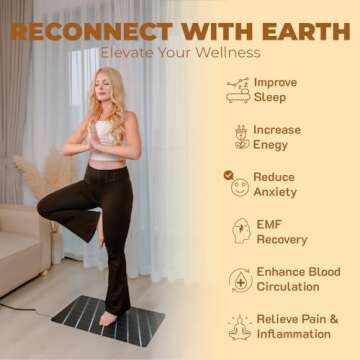 ElectraWave Grounding Pad 100% Vegan Carbon Leatherette, Boost Wellness, Reduce Inflammation, Improve Sleep – Anti-Static Portable 18”x27” Mat for Desk, Office, or Home Use- Health & Relaxation Gift