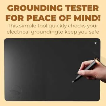 ElectraWave Grounding Pad 100% Vegan Carbon Leatherette, Boost Wellness, Reduce Inflammation, Improve Sleep – Anti-Static Portable 18”x27” Mat for Desk, Office, or Home Use- Health & Relaxation Gift