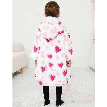 KFUBUO Wearable Blanket Hoodie for Kids Toddlers Sherpa Blanket Sweatshirt With Pocket Cute Hoodies ...