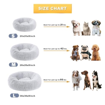 Kimpets Calming Dog Bed Round Donut for Small Dogs