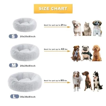 Kimpets Calming Dog Bed Round Donut for Small Dogs