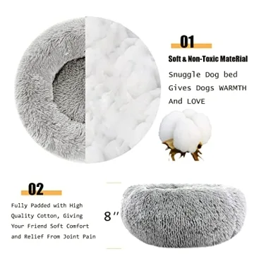 Kimpets Calming Dog Bed Round Donut for Small Dogs