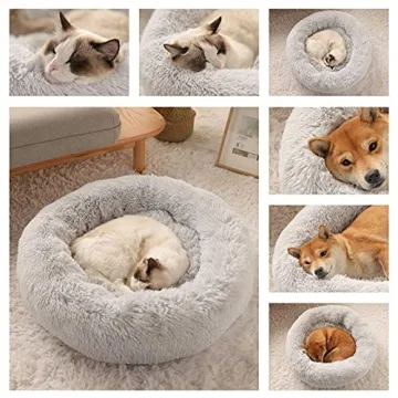 Kimpets Calming Dog Bed Round Donut for Small Dogs