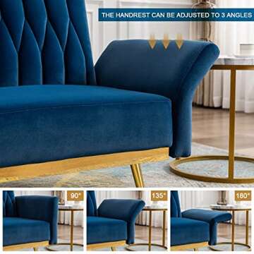 Paddie Modern Velvet Single Sofa Chair with Ottoman