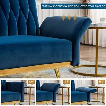 Paddie Modern Velvet Single Sofa Chair with Ottoman