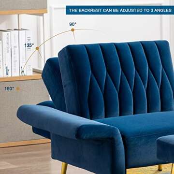 Paddie Modern Velvet Single Sofa Chair with Ottoman