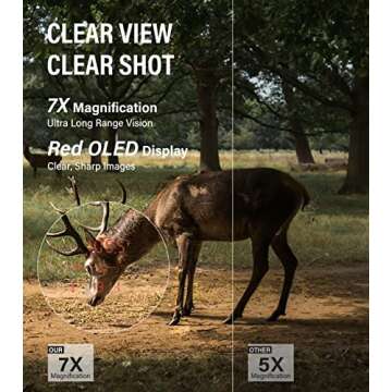 CoxiVision 1400 Yard HD Laser Rangefinder for Hunting, 7X Magnification, Red OLED Display, Bow/Rifle...