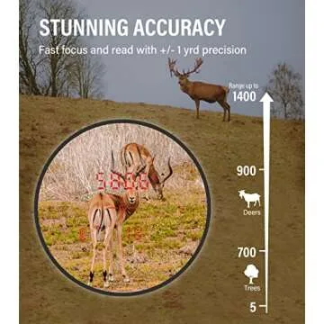 CoxiVision 1400 Yard HD Laser Rangefinder for Hunting, 7X Magnification, Red OLED Display, Bow/Rifle Mode, Angle Compensation, Scan