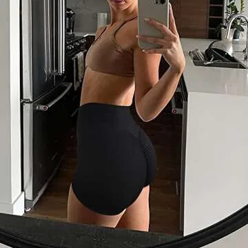 MOOSLOVER Women V Cross Waist Workout Shorts Butt Lifting High Waisted Biker Shorts(M,#1 Black)