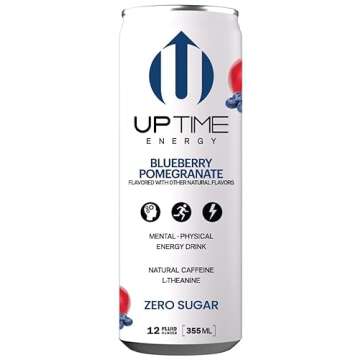 UPTIME Energy Drink Blueberry Pomegranate 12 Pack