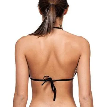 Gary Majdell Sport Women's New Liquid String Bra Swimsuit Top Liquid Black Medium