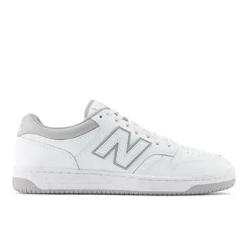 New Balance Unisex-Adult BB480 V1 Sneaker, White/Grey Matter, 7.5
