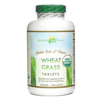 Amazing Grass Wheat Grass Tablets: 100% Whole-Leaf Wheat Grass Powder for Energy, Detox & Immunity S...