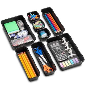 Masirs Interlocking Drawer Organizer Bins for Efficient Storage Solutions