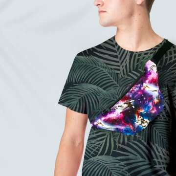 Funny Guy Mugs Space Cat 2 Fanny Pack for Festivals