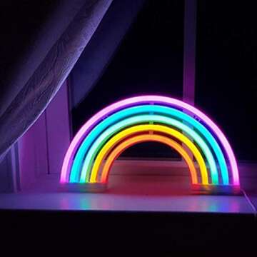 Rainbow Night Light for Kids Gift LED Rainbow Neon Signs Rainbow Lamp for Wall Decor Bedroom Decorat...