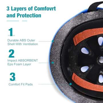 Kids Helmet, Toddler Helmet Adjustable Toddler Helmet Ages 3-8 Years Old Boys Girls Multi-Sports Saf...