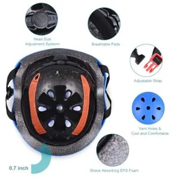 Kids Adjustable Helmet for Boys and Girls Ages 3-8