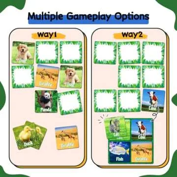 zheyistep 100 PCS Animal Matching Game for Kids Toddlers Memory Game, Animal Match Game Concentration Card Game for Boys Girls Preschool Learning Activities