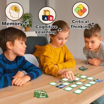 zheyistep 100 PCS Animal Matching Game for Kids Toddlers Memory Game, Animal Match Game Concentration Card Game for Boys Girls Preschool Learning Activities