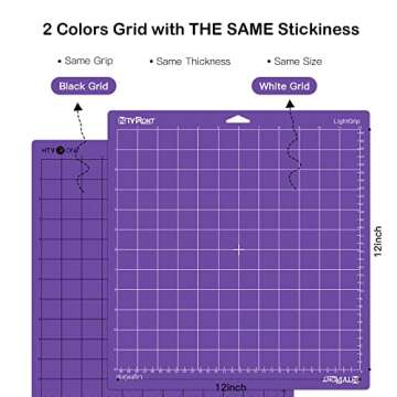 HTVRONT Strong Grip Cutting Mat for Cricut, 3 Pack Cutting Mat 12x12 for Cricut Explore Air 2/Air/One/Maker, Strong Adhesive Sticky Quilting Cutting Mats Replacement Accessories for Cricut