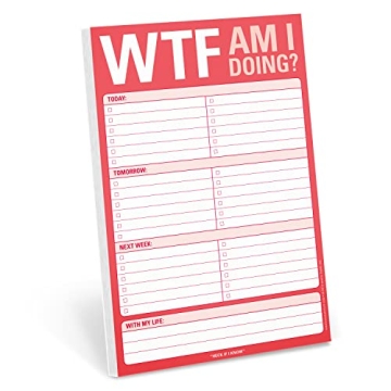 Knock Knock WTF Am I Doing? Pad - Humorous To Do List Notepad, 6 x 9-inches
