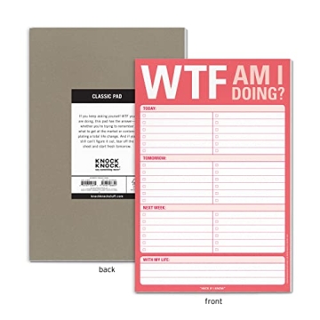 Knock Knock WTF Am I Doing? 6 x 9 Notepad for Fun Organization